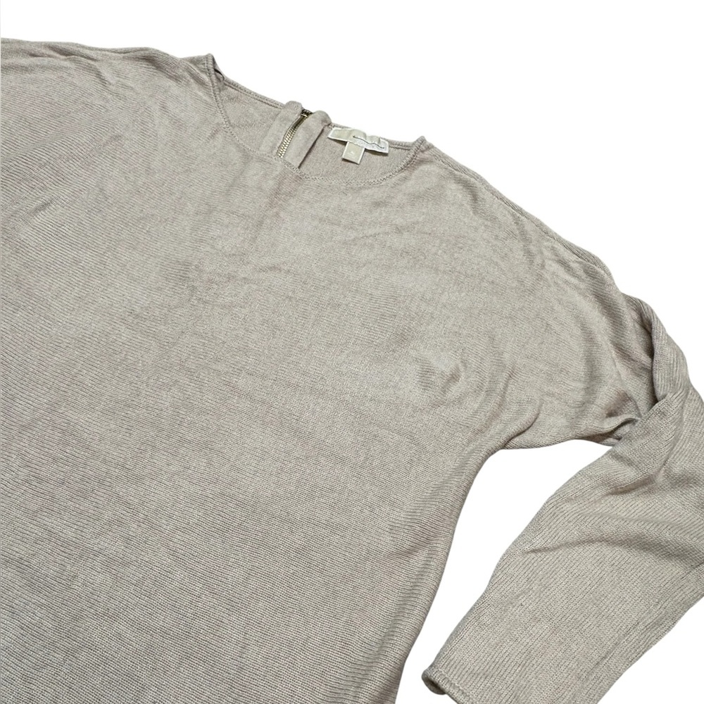 Michael Kors Women’s Back Zip Long Sleeve Sweater Tan Size XL